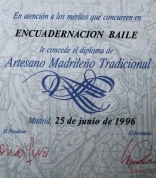 PREMIO ARTESANO MADRILEÑO TRADICIONAL