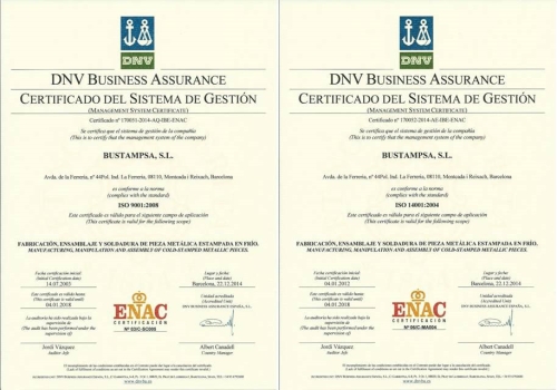 Certificaciones ISO 9001 / 14001 renovadas