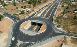 Carretera de acceso al aeropuerto de Ibiza (España)