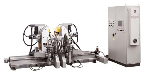 FOX-T Máquinas CNC de dos cabezas espigadora, retestadora, fresadora perforadora y escopleadora.