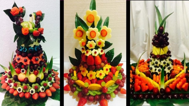 Frutas y platos infantiles llenos de arte